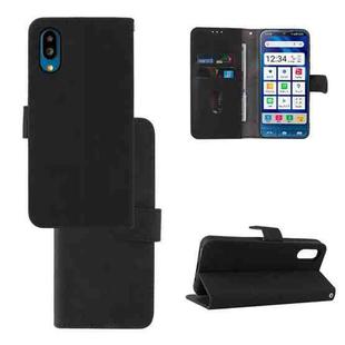 For Sharp Simple Sumaho 6 Skin Feel Magnetic Flip Leather Phone Case(Black)