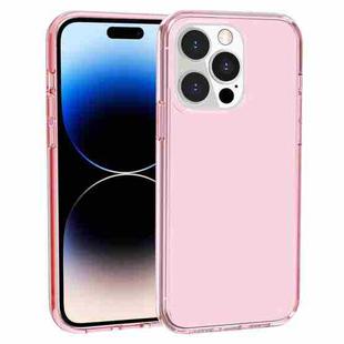 For iPhone 14 Pro Max Shockproof Terminator Style Transparent Protective Case (Pink)