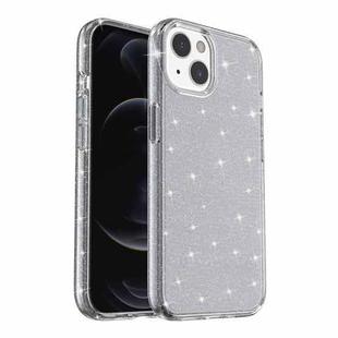 For iPhone 14 Shockproof Terminator Style Glitter Powder Protective Case (Grey)