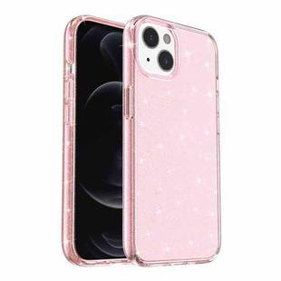 For iPhone 14 Plus Shockproof Terminator Style Glitter Powder Protective Case  (Pink)