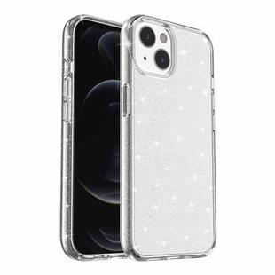 For iPhone 14 Plus Shockproof Terminator Style Glitter Powder Protective Case  (White)