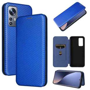 For Xiaomi 12 Lite Carbon Fiber Texture Horizontal Flip Leather Phone Case(Blue)