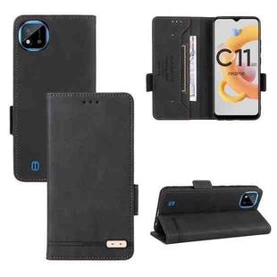 For OPPO Realme C11 2021/Realme C20 Magnetic Clasp Flip Leather Phone Case(Black)