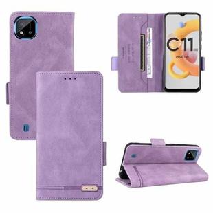 For OPPO Realme C11 2021/Realme C20 Magnetic Clasp Flip Leather Phone Case(Purple)