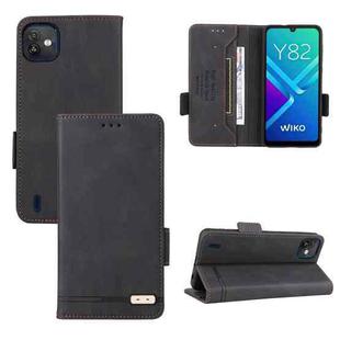 For Wiko Y82 Magnetic Clasp Flip Leather Phone Case(Black)