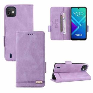 For Wiko Y82 Magnetic Clasp Flip Leather Phone Case(Purple)