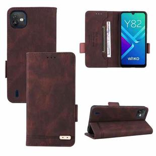 For Wiko Y82 Magnetic Clasp Flip Leather Phone Case(Brown)