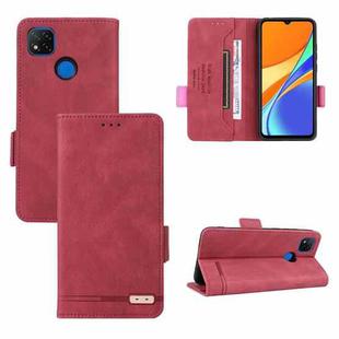 For Xiaomi Redmi 9C Magnetic Clasp Flip Leather Phone Case(Red)