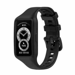 For Huawei Band 7 / 6 Pro / 6 / Honor Band 7 / 6 Universal Integrated Silicone Watch Band(Black)