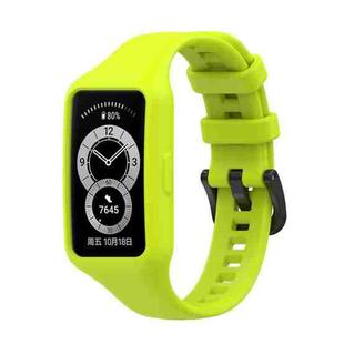 For Huawei Band 7 / 6 Pro / 6 / Honor Band 7 / 6 Universal Integrated Silicone Watch Band(Lime Green)