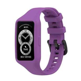 For Huawei Band 7 / 6 Pro / 6 / Honor Band 7 / 6 Universal Integrated Silicone Watch Band(Dark Purple)