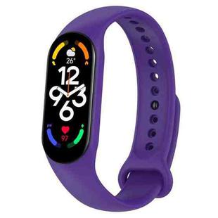 For Xiaomi Mi Band 7 / 7NFC / 6 / 6 NFC / 5 / 5 NFC / Amazfit Band 5 Official Silicone Watch Band(Star Purple)