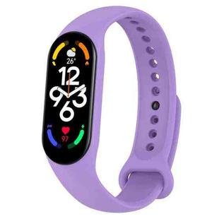 For Xiaomi Mi Band 7 / 7NFC / 6 / 6 NFC / 5 / 5 NFC / Amazfit Band 5 Official Silicone Watch Band(Lavender Purple)
