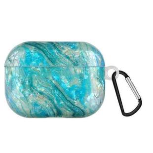 Painted Shell Texture Wireless Earphone Case with Hook For AirPods Pro(Luxury Marble)