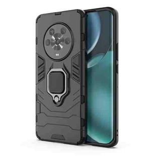 For Honor Magic4 Shockproof PC + TPU Protective Phone Case with Magnetic Ring Holder(Black)