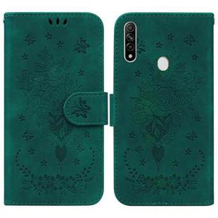 For OPPO A8 / A31 2020 Butterfly Rose Embossed Leather Phone Case(Green)