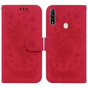 For OPPO A8 / A31 2020 Butterfly Rose Embossed Leather Phone Case(Red)