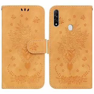 For OPPO A8 / A31 2020 Butterfly Rose Embossed Leather Phone Case(Yellow)