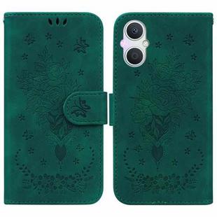 For OPPO A96 5G / Reno7 Z 5G Butterfly Rose Embossed Leather Phone Case(Green)