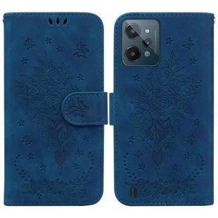 For OPPO Realme C31 Butterfly Rose Embossed Leather Phone Case(Blue)