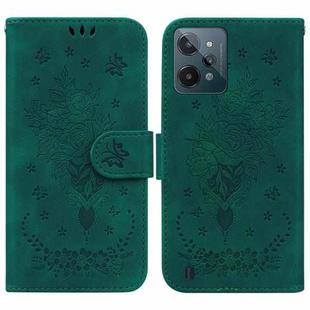 For OPPO Realme C31 Butterfly Rose Embossed Leather Phone Case(Green)