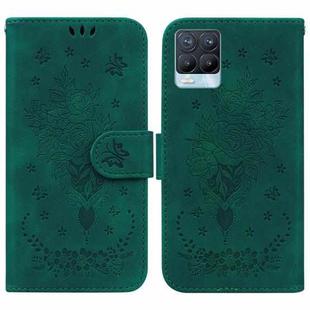 For OPPO Realme 8 / 8 Pro Butterfly Rose Embossed Leather Phone Case(Green)