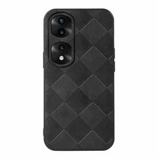 For Honor 70 Pro / 70 Pro+ Weave Plaid PU Phone Case(Black)