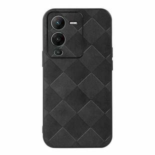 For vivo S15 Weave Plaid PU Phone Case(Black)