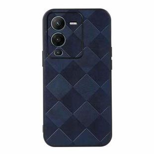 For vivo S15 Weave Plaid PU Phone Case(Blue)