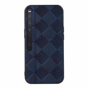 For Huawei Mate Xs 2 Weave Plaid PU Phone Case(Blue)