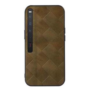 For Huawei Mate Xs 2 Weave Plaid PU Phone Case(Green)