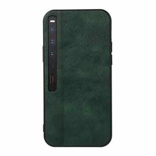 For Huawei Mate Xs 2 Two-color Litchi Texture PU Phone Case(Green)