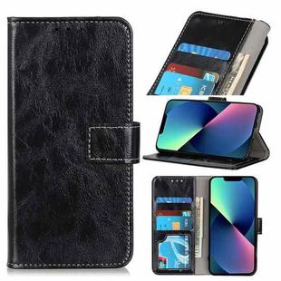 For iPhone 14 Plus Retro Crazy Horse Texture Horizontal Flip Leather Phone Case  (Black)