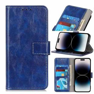For iPhone 14 Pro Retro Crazy Horse Texture Horizontal Flip Leather Phone Case (Blue)