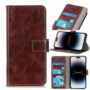For iPhone 14 Pro Max Retro Crazy Horse Texture Horizontal Flip Leather Phone Case (Brown)