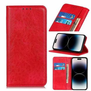 For iPhone 14 Pro Magnetic Crazy Horse Texture Horizontal Flip Leather Phone Case  (Red)