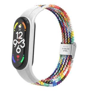 For Xiaomi Mi Band 7 Adjustable Nylon Braided Integrated Watch Band(Colorful)