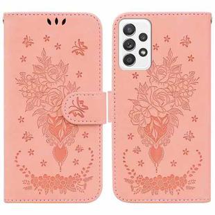 For Samsung Galaxy A72 5G / 4G Butterfly Rose Embossed Leather Phone Case(Pink)