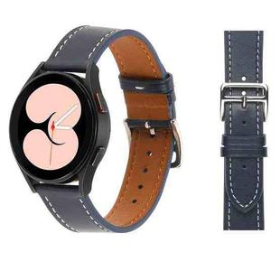 For Samsung Galaxy Watch4 40mm / 44mm Plain Weave Leather Watch Band(Midnight Blue)