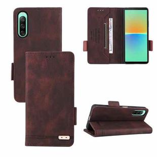 For Sony Xperia 10 IV Magnetic Clasp Flip Leather Phone Case(Brown)