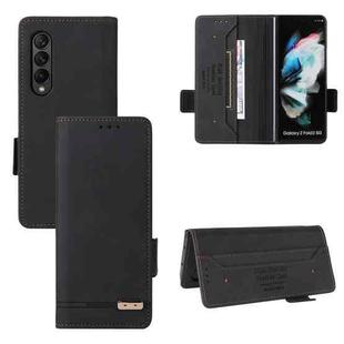 For Samsung Galaxy Z Fold3 5G Magnetic Clasp Flip Leather Phone Case(Black)