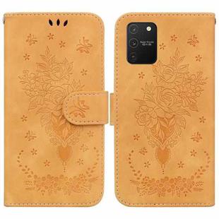 For Samsung Galaxy S10 Lite Butterfly Rose Embossed Leather Phone Case(Yellow)