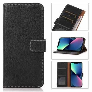 For iPhone 14 Litchi Texture Horizontal Flip Leather Phone Case (Black)