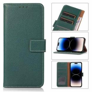 For iPhone 14 Pro Max Litchi Texture Horizontal Flip Leather Phone Case (Green)