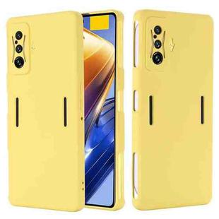 For Xiaomi Poco F4 GT / Redmi K50 Gaming Pure Color Liquid Silicone Shockproof Full Coverage Phone Case(Yellow)