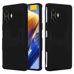 For Xiaomi Poco F4 GT / Redmi K50 Gaming Pure Color Liquid Silicone Shockproof Full Coverage Phone Case(Black)