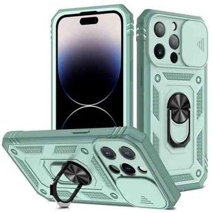 For iPhone 14 Pro Sliding Camera Cover Design TPU + PC Protective Phone Case (Grey Green+Grey Green)