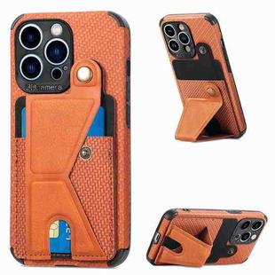 For iPhone 13 Pro Max K-shaped Magnetic Card Phone Case (Brown)