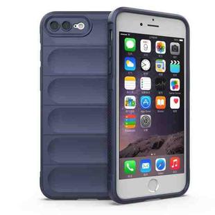 For iPhone SE 2022 / SE 2020 / 8 / 7 Magic Shield TPU + Flannel Phone Case(Dark Blue)