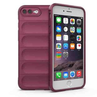 Magic Shield TPU + Flannel Phone Case For iPhone 8 Plus / 7 Plus(Wine Red)